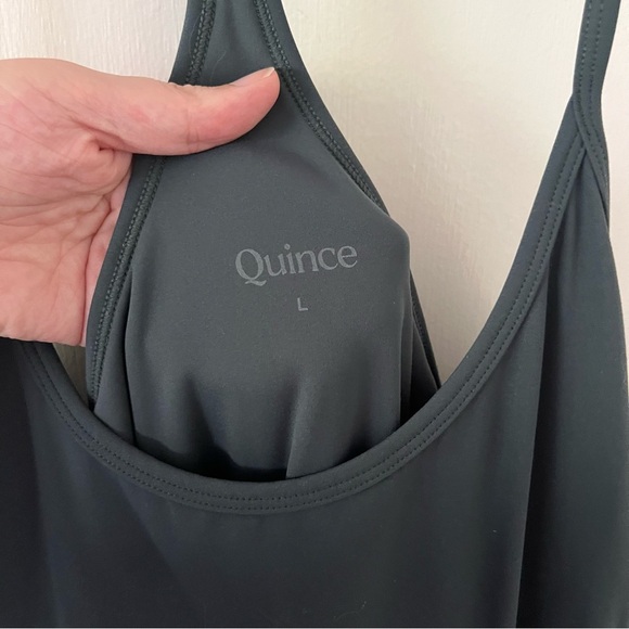 Quince Ultra Form Active Dress Forest Green Large Built in Shorts - Picture 4 of 8